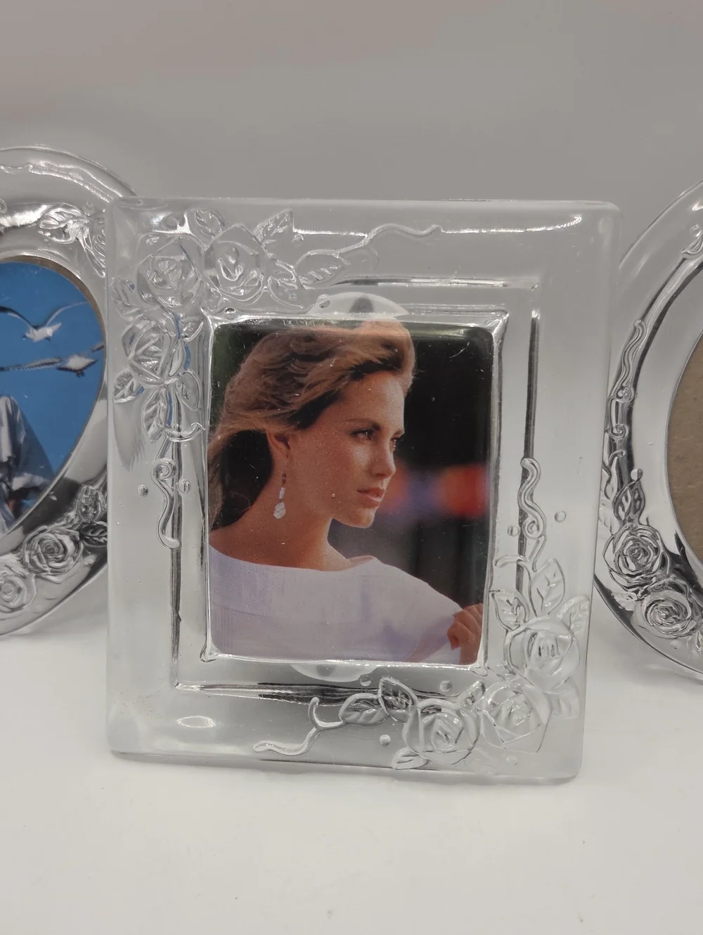 3 Gass Photo Frames. Vintage Taiwan NWT